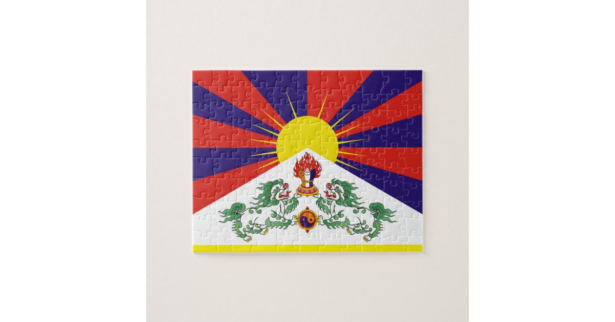 チベット スノウ ライオンズ チベット国旗 ヒマラヤ ジグソーパズル Zazzle Co Jp