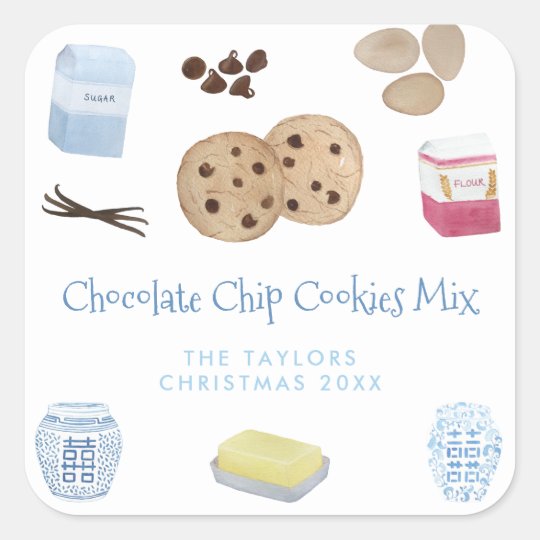 チョコレートチップクッキーレシピミックスdiyギフト スクエアシール Zazzle Co Jp チョコレートチップクッキーレシピミックスdiyギフト スクエアシール Zazzle Co Jp