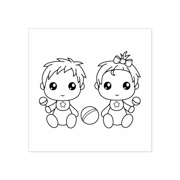 ツインズ男の赤ちゃんガールカラーミー ラバースタンプ Zazzle Co Jp ツインズ男の赤ちゃんガールカラーミー ラバースタンプ Zazzle Co Jp