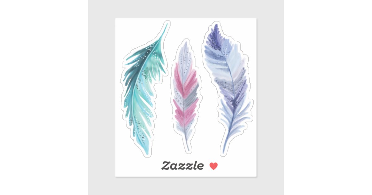 ティール 緑がかった色 ピお洒落ンク 紫の水色の羽毛 シール Zazzle Co Jp ティール 緑がかった色 ピお洒落ンク 紫の水色の羽毛 シール Zazzle Co Jp