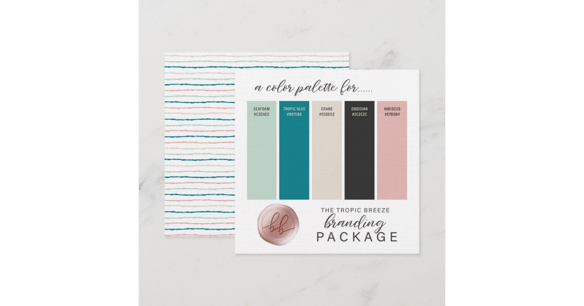 ティール 緑がかった色 ミントグレーベージュ ピンクカラーパレットカード 招待状 Zazzle Co Jp
