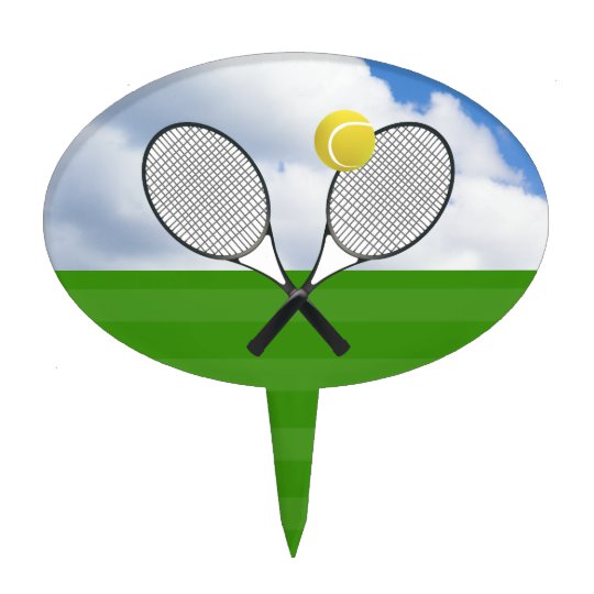 テニスコート及びテニスラケット ケーキピック Zazzle Co Jp
