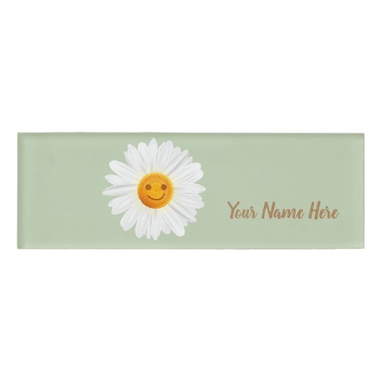 デイジーの花のスマイリーフェイス 名札 Zazzle Co Jp デイジーの花のスマイリーフェイス 名札 Zazzle Co Jp