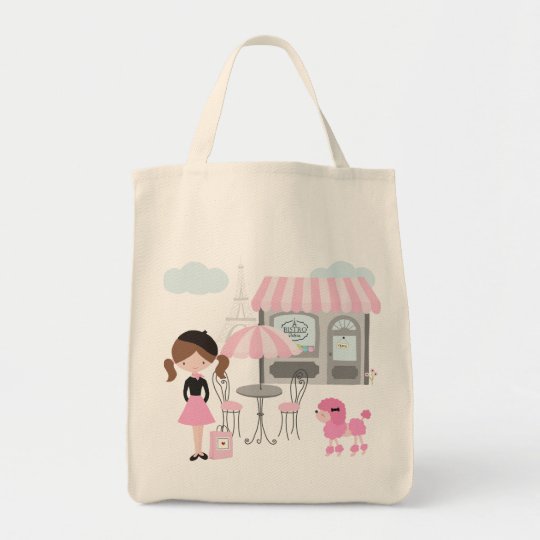 デコーフランスの小さな女の子がパリに行く トートバッグ Zazzle Co Jp