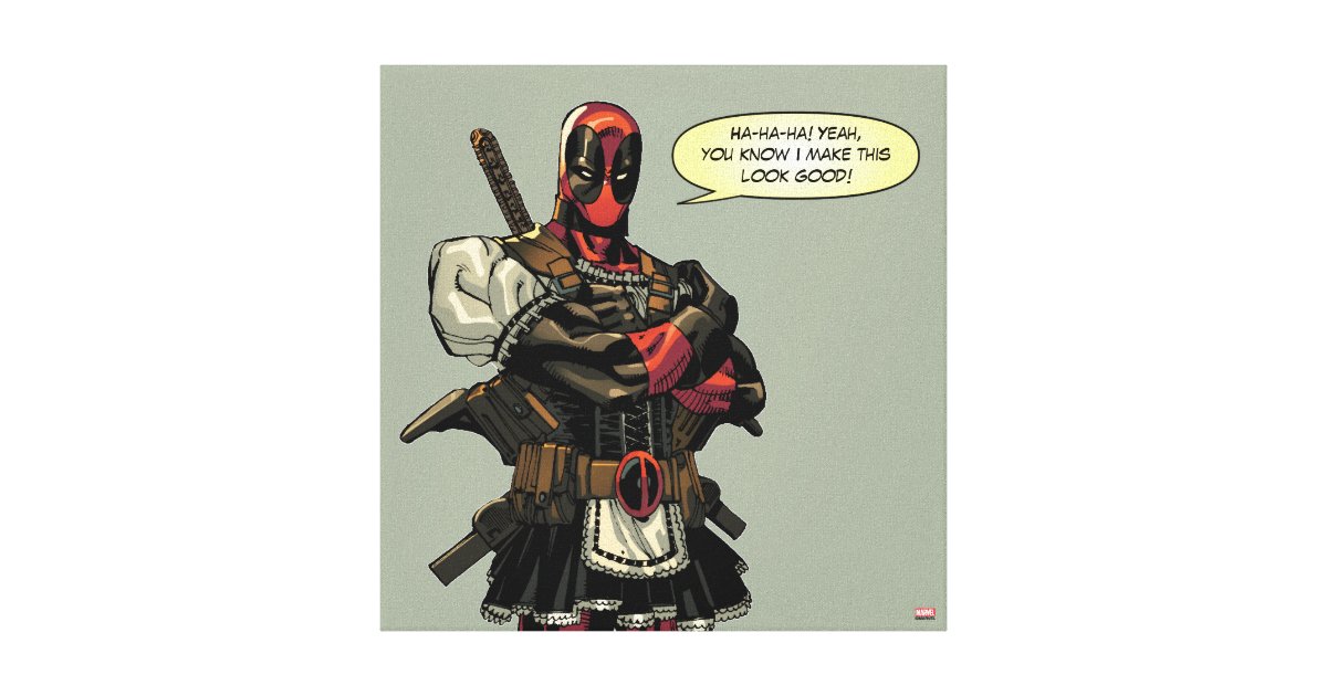 デッドプールメイド服 キャンバスプリント Zazzle Co Jp