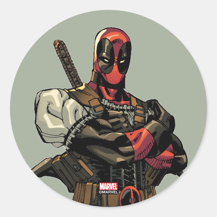 デッドプールメイド服 ラウンドシール Zazzle Co Jp