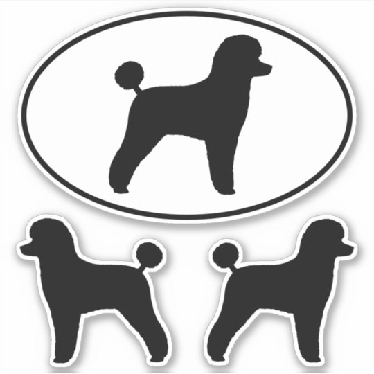 トイプードルのシルエット犬の品種ビニールのステッカーセット シール Zazzle Co Jp