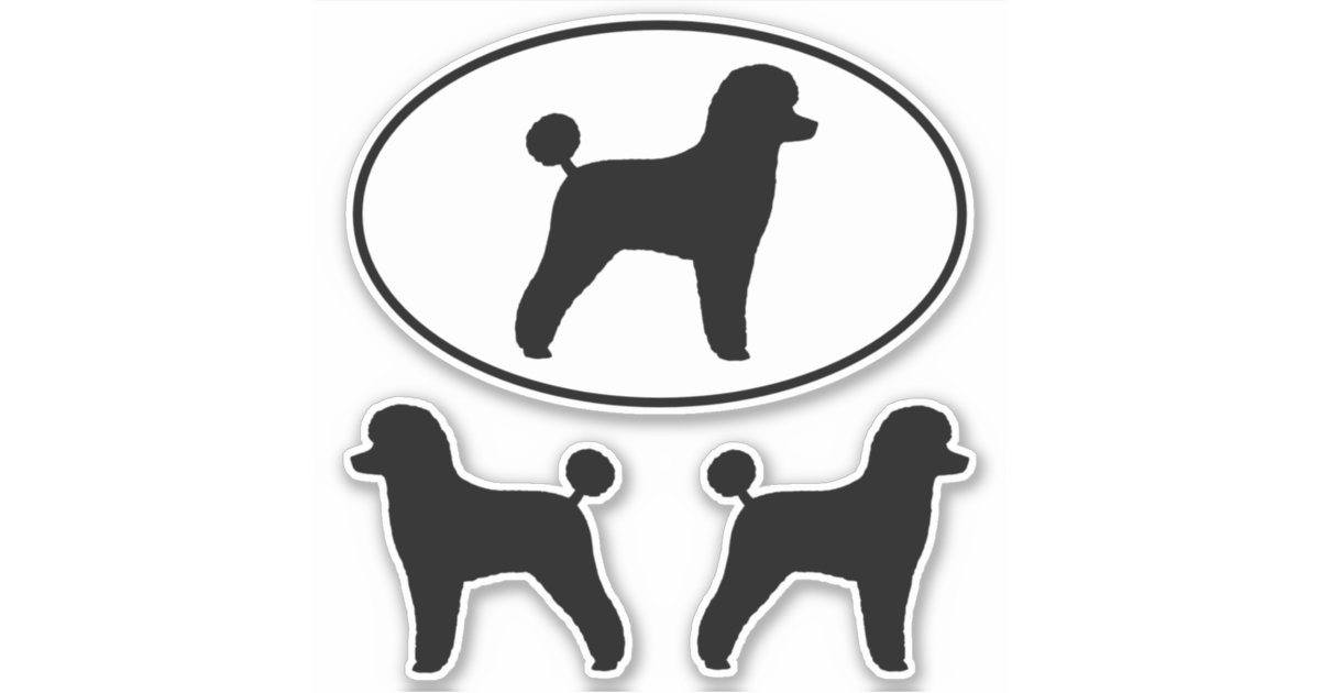 トイプードルのシルエット犬の品種ビニールのステッカーセット シール Zazzle Co Jp