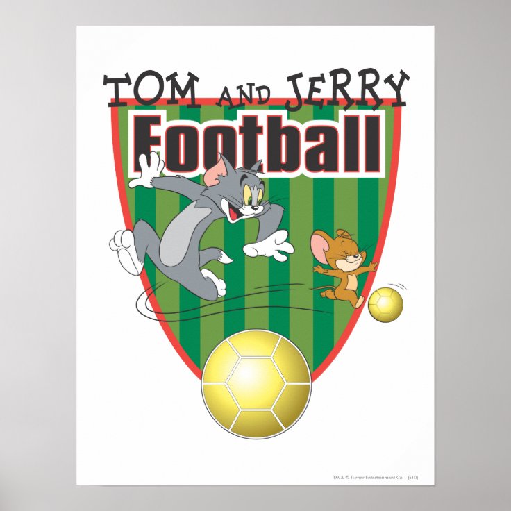 トムとジェリーのサッカー フットボール 6 ポスター Zazzle Co Jp