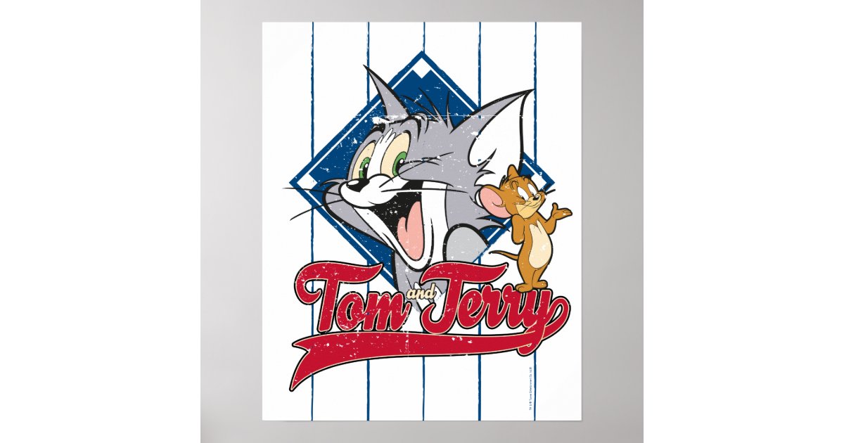 トムとジェリー Tomとjerry On Baseball Diamond ポスター Zazzle Co Jp