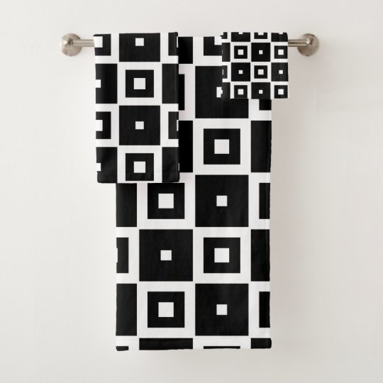 トレンディーの白コンテンポラリーと黒の正方形パターン バスタオルセット Zazzle Co Jp トレンディーの白コンテンポラリーと黒の正方形パターン バスタオルセット Zazzle Co Jp