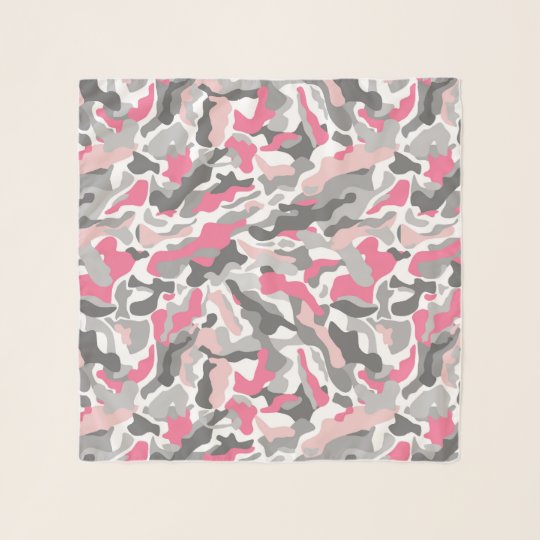 トレンディーピンクグレー迷彩柄 スカーフ Zazzle Co Jp
