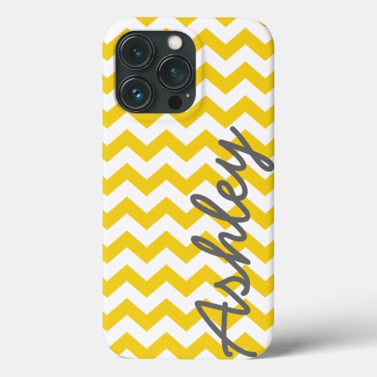 トレンディー山かっこ 名前付き 黄色の灰色 Case Mate Iphoneケース Zazzle Co Jp