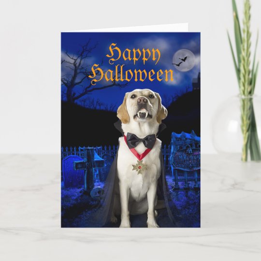 ドラキュラ犬のハロウィンの挨拶状 カード Zazzle Co Jp