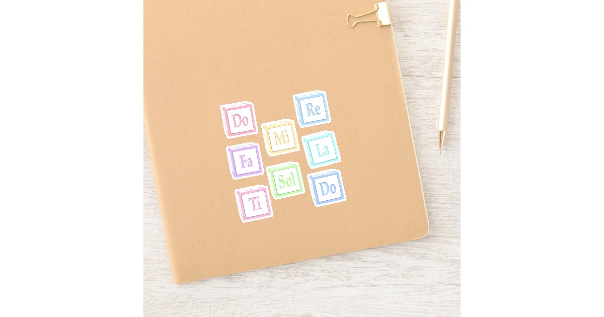 ドレミファソルラティドミュージカルベビーブロック シール Zazzle Co Jp