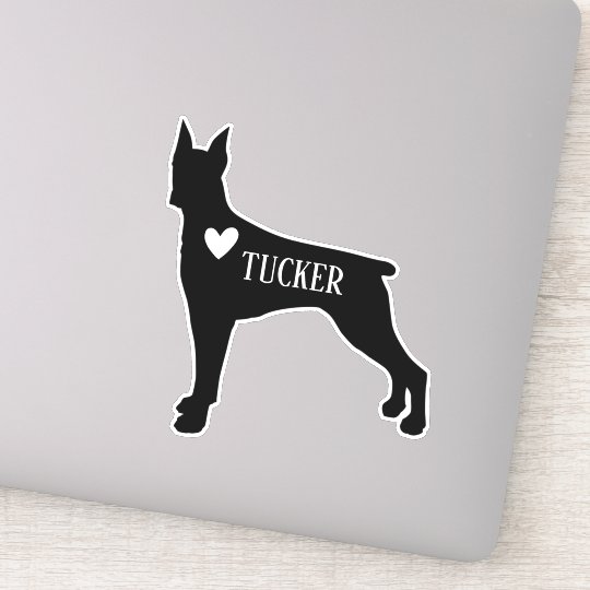 ドーベルマン犬犬の品種シルエットの名前をカスタムする シール Zazzle Co Jp