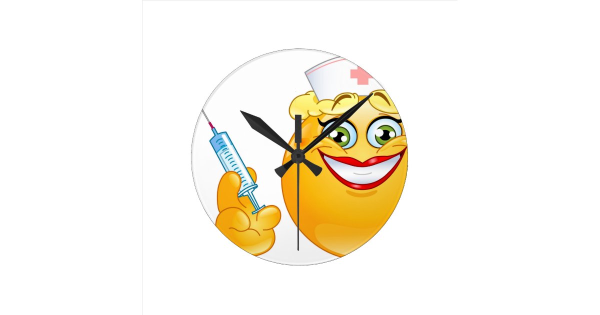 ナースのemoji ラウンド壁時計 Zazzle Co Jp