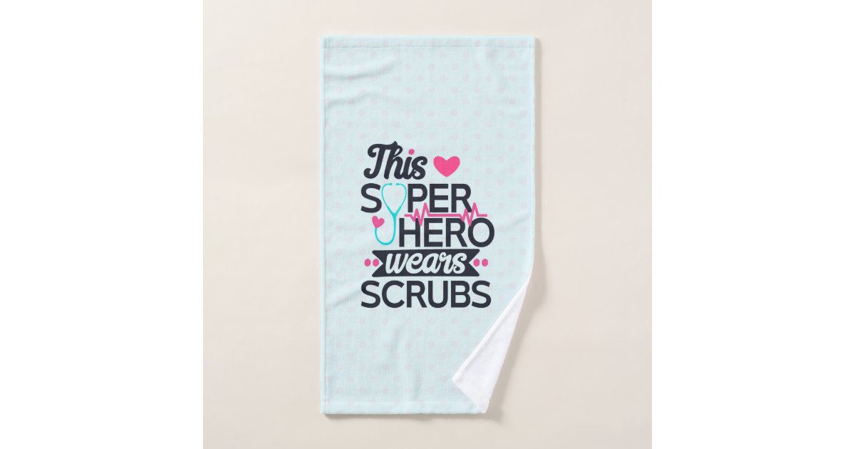 ナース素晴らしスーパーヒーローことわざタイポグラフィ バスタオルセット Zazzle Co Jp
