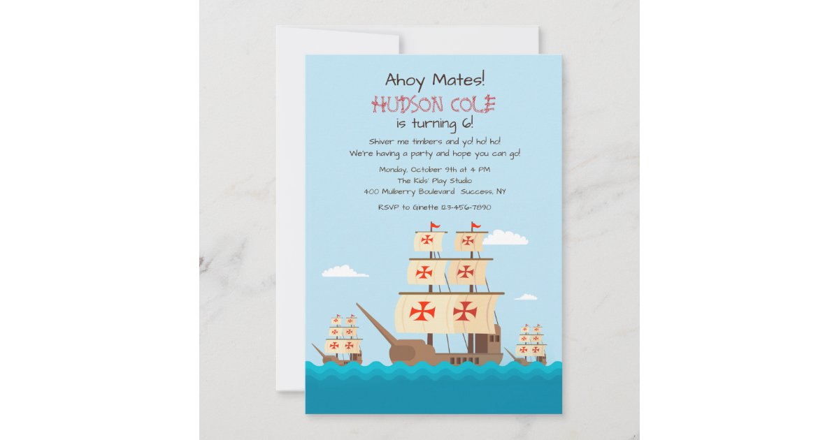 ニニャ ピタ サンタマリア招待状 招待状 Zazzle Co Jp