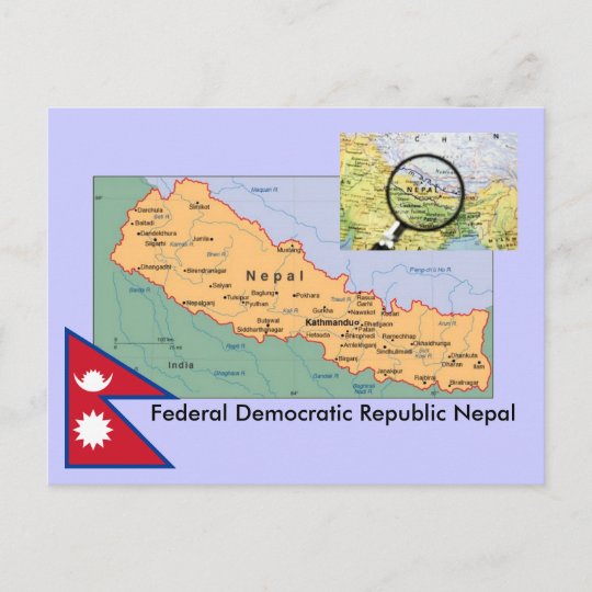 ネパールの地図 ポストカード Zazzle Co Jp