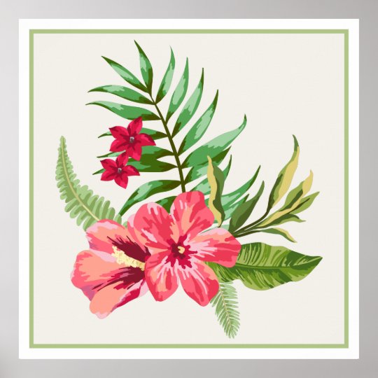 ハイビスカスの天然ハワイの花 ポスター Zazzle Co Jp