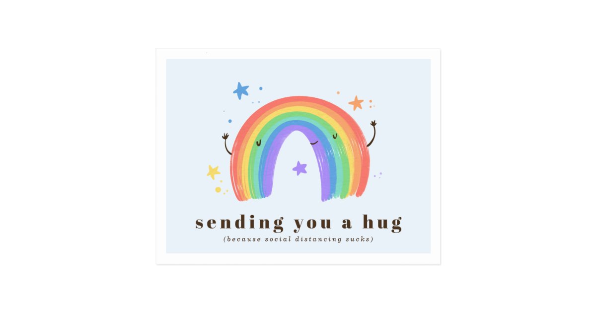 ハグを送る レインボー魔法 ポストカード Zazzle Co Jp