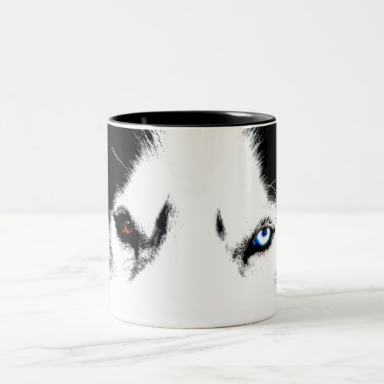 ハスキーなマグのコーヒーカップのカッコいいのシベリアンハスキーのコップ ツートーンマグカップ Zazzle Co Jp