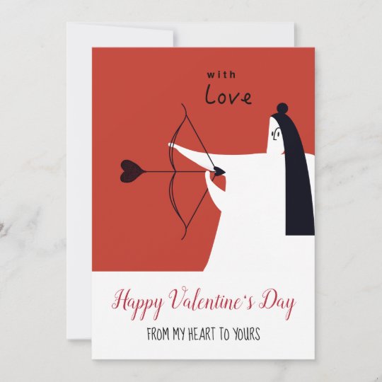 ハッピーバレンタインデー侍射手ハート矢印 シーズンカード Zazzle Co Jp