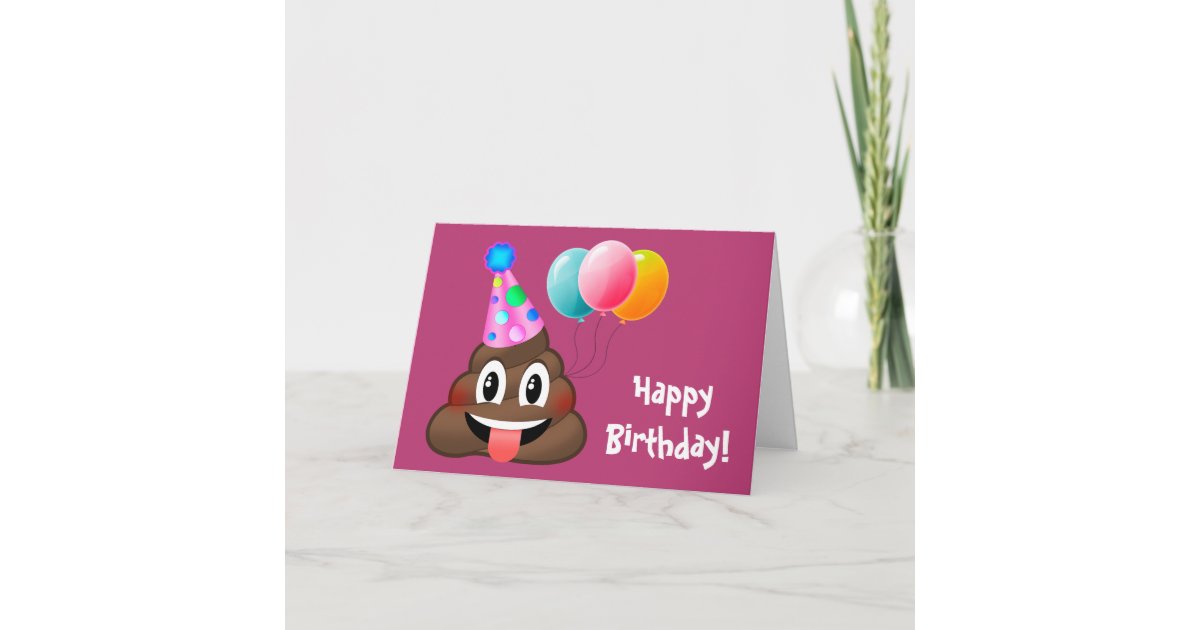 ハッピーバースデーパーティーウンチ絵文字カード カード Zazzle Co Jp