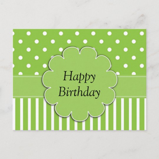 ハッピーバースデー Chartreuseとホワイトデザイン ポストカード Zazzle Co Jp