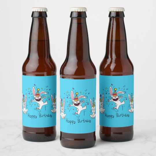 ハッピーホッピー誕生日バニーうさぎのビールラベル ビールラベル Zazzle Co Jp