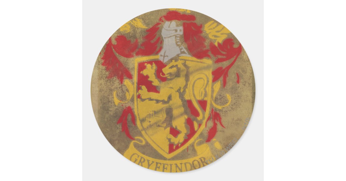 ハリー ポッターシリーズ Gryffindor レトロの家の頂上 ラウンドシール Zazzle Co Jp