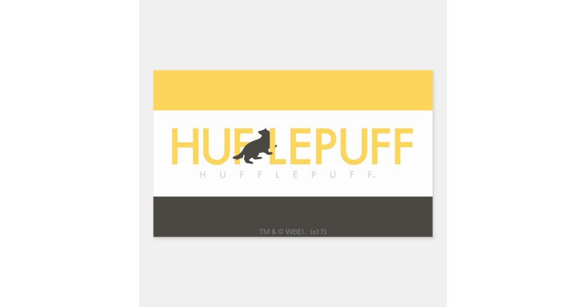 ハリー ポッターシリーズ Hufflepuffの家のプライドのロゴ 長方形シール Zazzle Co Jp