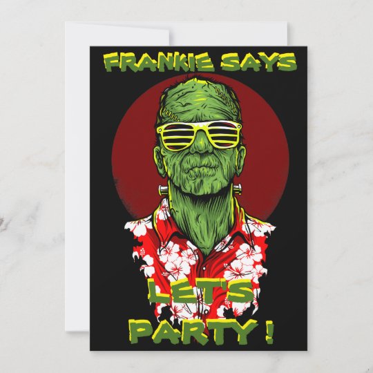 ハロウィンフランケンシュタインのビーチのパーティの招待状 招待状 Zazzle Co Jp