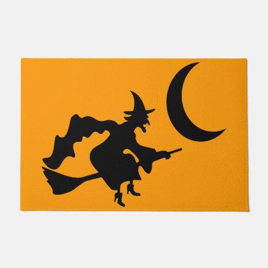 ハロウィン魔女シルエット ドアマット Zazzle Co Jp