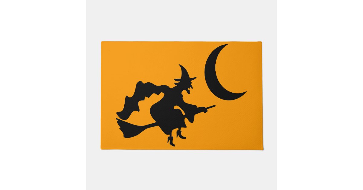 ハロウィン魔女シルエット ドアマット Zazzle Co Jp