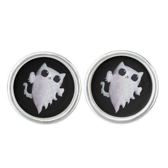 ハロウィーン可愛い幽霊猫 カフスボタン Zazzle Co Jp ハロウィーン可愛い幽霊猫 カフスボタン Zazzle Co Jp