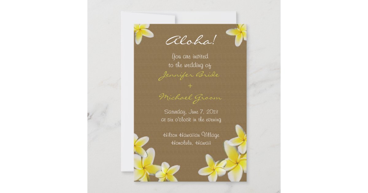 ハワイアン結婚式招待状 招待状 Zazzle Co Jp