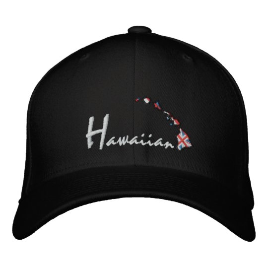 ハワイ諸島の帽子の黒 刺繍入りキャップ Zazzle Co Jp