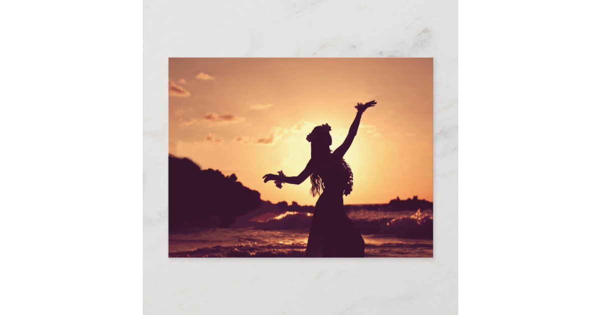 ハワイ フラ 夕日のシルエット 写真 ポストカード Zazzle Co Jp