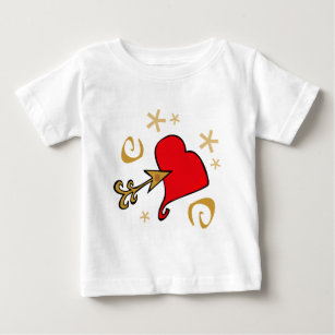 ハート 矢ベビートップス Tシャツ Zazzle Co Jp