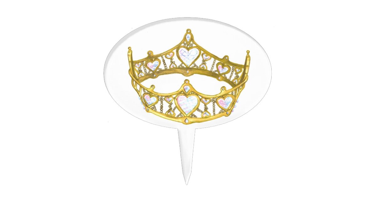 ハートの王冠のケーキの上層の女王 ケーキピック Zazzle Co Jp