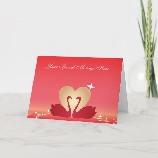 ハートの白鳥のシルエット シーズンカード Zazzle Co Jp