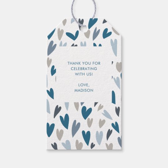 ハートズ ボーモダンイ ブルー ベイビー シャワーありがとうラベル ギフトタグ Zazzle Co Jp ハートズ ボーモダンイ ブルー ベイビー シャワーありがとうラベル ギフトタグ Zazzle Co Jp