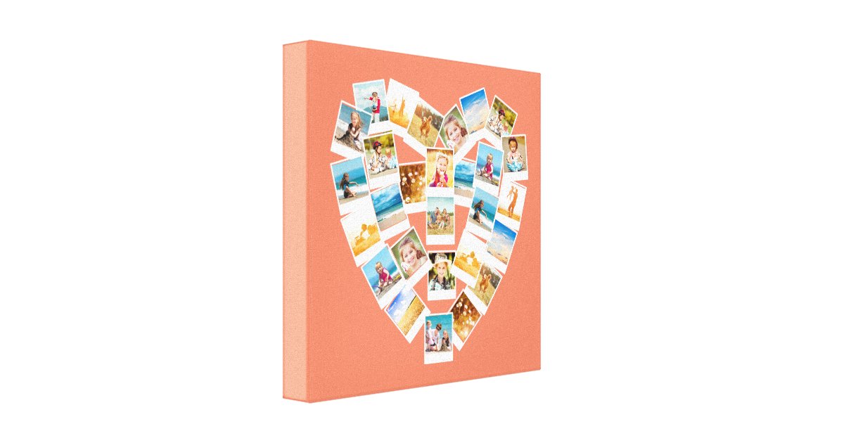 ハート型写真コラージュ家族写真 キャンバスプリント Zazzle Co Jp ハート型写真コラージュ家族写真 キャンバスプリント Zazzle Co Jp