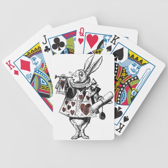 ハート 不思議の国のアリスの白いウサギ バイスクルトランプ Zazzle Co Jp