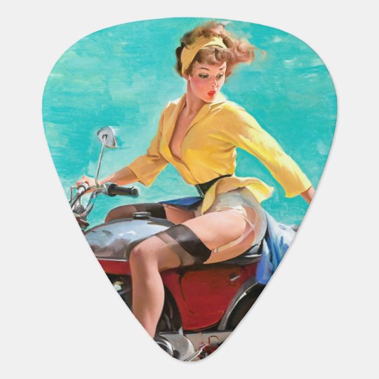 バイクヴィンテージピンナップガール ギターピック Zazzle Co Jp