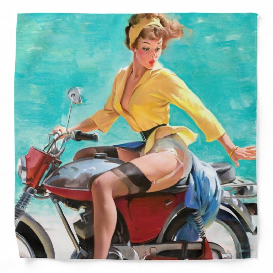 バイクヴィンテージピンナップガール バンダナ Zazzle Co Jp