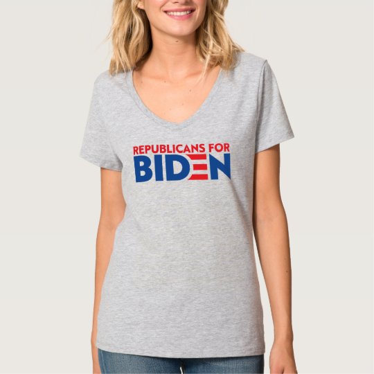 バイデン氏女性のvネックtシャツグレーの共和党員 Tシャツ Zazzle Co Jp