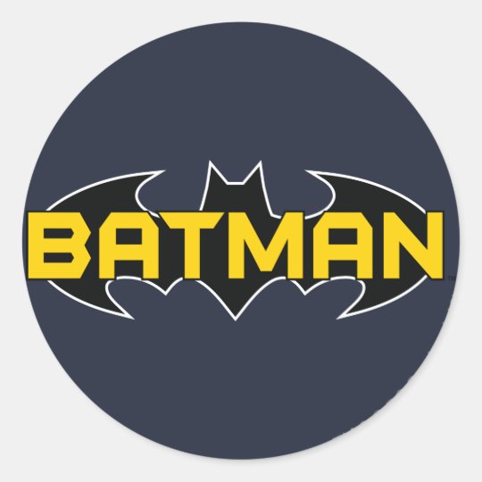 バットマン記号 名前 黄色 黒 のロゴ ラウンドシール Zazzle Co Jp